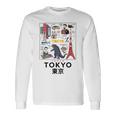 I Love Tokyo Wonderful Tokyo Japan Culture Doodles Graphic 長袖Tシャツ ギフトのアイデア