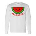 Meloncholy 面白い スイカ しゃれ フルーツ好き。 長袖Tシャツ ギフトのアイデア