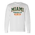 Miami Property 305 ストリートウェア マイアミシティカルチャースタイル 長袖Tシャツ ギフトのアイデア