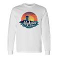 Mykonosibes ヴィンテージ 夕日 ギリシャの島 ギリシャ お土産 長袖tシャツ 長袖Tシャツ ギフトのアイデア