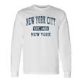 New York City New York Ny ビンテージスポーツデザイン ネイビープリント 長袖Tシャツ ギフトのアイデア