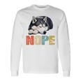 Nope 眠るシベリアンハスキーデザイン 長袖tシャツ 長袖Tシャツ ギフトのアイデア