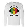 One Love ラスタ レゲエ 音楽 ヘッドホン スマイルフェイス ラスタファリ 長袖Tシャツ ギフトのアイデア