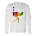 Ostrich African ダチョウ Animal Watercolor Graphic 長袖Tシャツ ギフトのアイデア