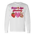 Peace Love イチゴ好き 果物食主義者 果実 果実 果実 長袖Tシャツ ギフトのアイデア