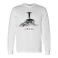 Rio De Janeiro リオデジャネイロのスカイライン イエスキリストの像 ブラジル 愛 長袖Tシャツ ギフトのアイデア