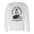 Salty Beach Port Aransas テキサス マーメイドシャツ ダイブバー オイスター 長袖Tシャツ ギフトのアイデア
