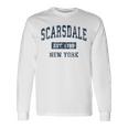 Scarsdale New York Ny ビンテージスポーツデザイン ネイビー 長袖Tシャツ ギフトのアイデア