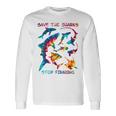 Stop Finning ジンベエザメ シュモクザメサメの種類タイダイ 長袖tシャツ 長袖Tシャツ ギフトのアイデア