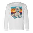 Sunny Day Doggy グラフィックデザイン ビーチレディ 子犬 長袖tシャツ 長袖Tシャツ ギフトのアイデア