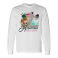 Sunset Beach Hawaii、サーフィンサーフボードレトロ、バックプリント 長袖Tシャツ ギフトのアイデア