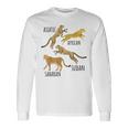 Type Of Cheetahs Breeds Collection、チータープリント、ビッグキャット 長袖Tシャツ ギフトのアイデア