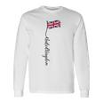 Uk United Kingdomignature ユニオンジャックフラッグポール背面に 長袖Tシャツ ギフトのアイデア