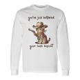 You 'Ve Just Buttered Your Last Biscuit Meow Cowboy Cat Meme 長袖tシャツ 長袖Tシャツ ギフトのアイデア