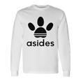 【バックプリント・背中側】Asides アシデス 足です。肉球です。【変なtシャツ屋】スポーツ ブランド パロディ 面白 長袖tシャツ 長袖Tシャツ ギフトのアイデア