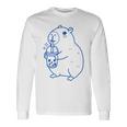 かわいい カピバラ ノベルティ グラフィック ボバティー ミルクセーキ ミルクティー 長袖Tシャツ ギフトのアイデア