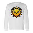 かわいい 漫画 太陽 放射 オレンジ イエロー 愛らしい 長袖Tシャツ ギフトのアイデア