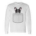かわいいフレンチブルドッグポケット：いじめっ子の飼い犬とフレンチブルドッグの恋人 長袖Tシャツ ギフトのアイデア