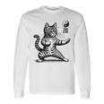 かわいい猫 太極拳 武道 陰陽 長袖Tシャツ ギフトのアイデア