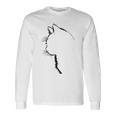 かわいい猫のシルエット 長袖Tシャツ ギフトのアイデア