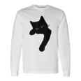 かわいい黒猫tシャツ ユニセックス 長袖Tシャツ ギフトのアイデア