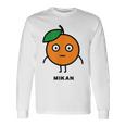 みかん Mikan 顔 イラスト かわいい おもしろ 面白い 簡単 シンプル ゆるい 果物 長袖Tシャツ ギフトのアイデア
