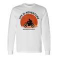 アドベンチャー バイク おもしろ ツーリング 人生は冒険だ オフロードバイクバイク イラスト 長袖Tシャツ ギフトのアイデア