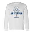 アムステルダム バイク シティ アムステルダム バイクタウン オランダの国旗 長袖Tシャツ ギフトのアイデア
