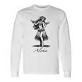 アロハ ハワイ ハワイアン ヴィンテージ ワヒネ フラダンス ダンサー ガール 長袖Tシャツ ギフトのアイデア