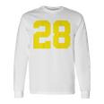 イエローナンバー28 背面 スポーツチーム ジャージ番号 長袖Tシャツ ギフトのアイデア