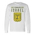 イスラエルシャツ サポート イスラエルスタンド イスラエル国旗付き 長袖Tシャツ ギフトのアイデア