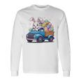 イースタートラッカー-面白いイースターバニーボーイズイースターネストトラック 長袖tシャツ 長袖Tシャツ ギフトのアイデア