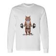 ウェイトリフティング 筋トレ バーベル やる気がないなら家に帰れ 赤毛 猫 ねこ 長袖Tシャツ ギフトのアイデア