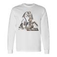 エジプト スフィンクス 神秘 ラムセス バックプリント 長袖Tシャツ ギフトのアイデア