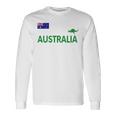 オーストラリア 国旗 カンガルー サッカー ラグビー フットボール 水泳 応援 長袖Tシャツ ギフトのアイデア