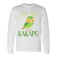 カカポ絶滅危惧保全啓発鳥を救え 長袖tシャツ 長袖Tシャツ ギフトのアイデア