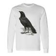 カラス ビンテージ イラスト カラス 長袖Tシャツ ギフトのアイデア