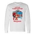 キッズ 消防署の消防車 小さな消防士ベンジャミン 長袖Tシャツ ギフトのアイデア