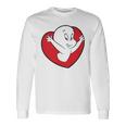 キャスパー・ザ・フレンドリー・ゴースト バレンタインデーのフロント&バック 長袖Tシャツ ギフトのアイデア