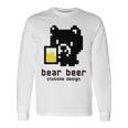 クマ ビール ドット絵 かわいい レトロ 長袖Tシャツ ギフトのアイデア