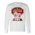 クリスマス デコレーション 犬 マルチーズ 長袖Tシャツ ギフトのアイデア