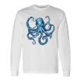 クール ブルー タコ 海 海 好き 触手 タコ好き 長袖Tシャツ ギフトのアイデア