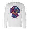 グリフォン ブリュッセロ 犬 音楽 ヘッドホン グリフォン ブリュッセル 長袖Tシャツ ギフトのアイデア