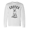 コーヒーとチェシー犬 チェサピークベイレトリーバー 子犬 長袖Tシャツ ギフトのアイデア