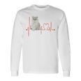 ゴールデンチンチラ ペルシャ猫 ハートビート Ekg I Love My Cats 長袖Tシャツ ギフトのアイデア