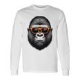サングラスをかけたクールなゴリラグラフィックアート 長袖tシャツ 長袖Tシャツ ギフトのアイデア