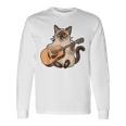 シャム猫ギタリスト ミーザー ギター奏者 長袖Tシャツ ギフトのアイデア