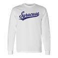 シラキュース ニューヨーク バーシティ スクリプト クラシック スポーツ ジャージスタイル 長袖Tシャツ ギフトのアイデア