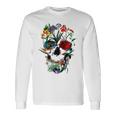 スカルフラワー チューリップ シュガースカルツリー フローラル スカルローズ 長袖Tシャツ ギフトのアイデア