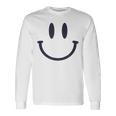 スマイリーフェイス キュート ポジティブ モチベーションアップ ハッピーススマイルフェイス 長袖Tシャツ ギフトのアイデア